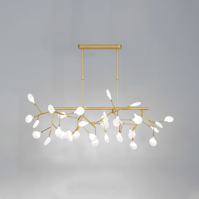 Firewcord Shape Island Lights Modern Style Acrylic Metal Chandelier Lights For Dining Room