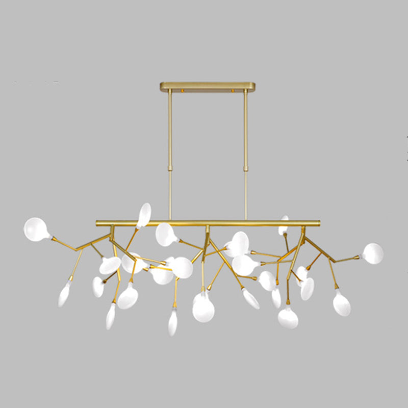 Firewcord Shape Island Lights Modern Style Acrylic Metal Chandelier Lights For Dining Room