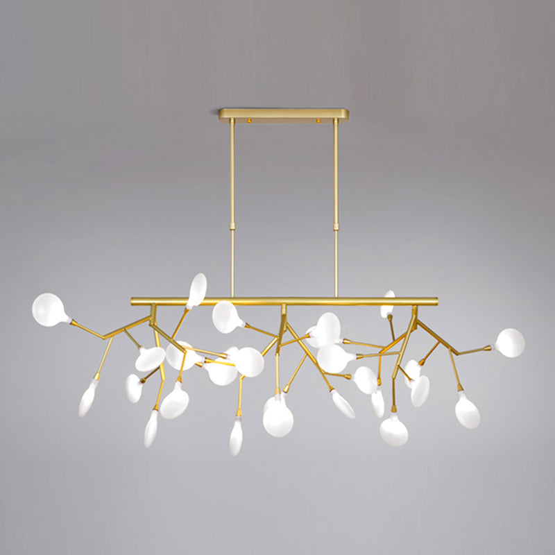 Firewcord Shape Island Lights Modern Style Acrylic Metal Chandelier Lights For Dining Room