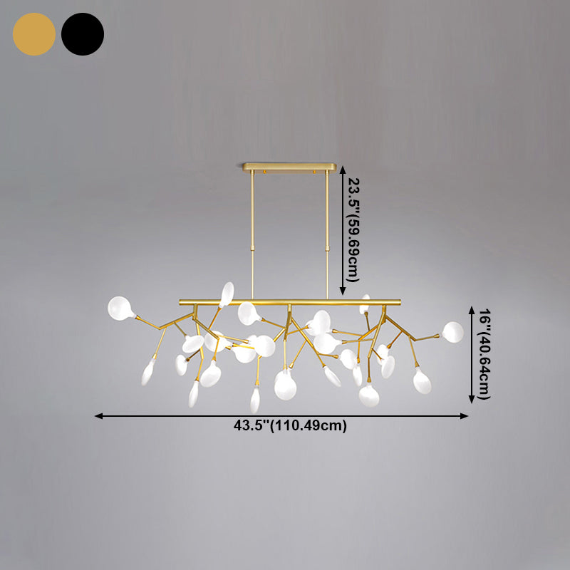 Firewcord Shape Island Lights Modern Style Acrylic Metal Chandelier Lights For Dining Room