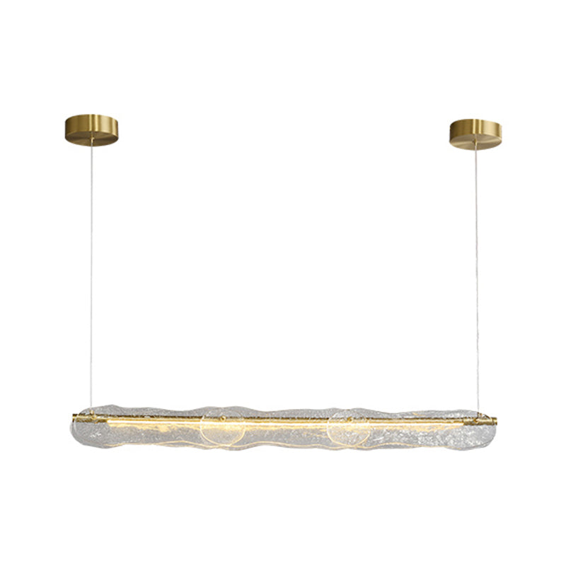 1-leichte Inselbeleuchtung minimaler Stil Linearer Formglasanhänger Beleuchtung