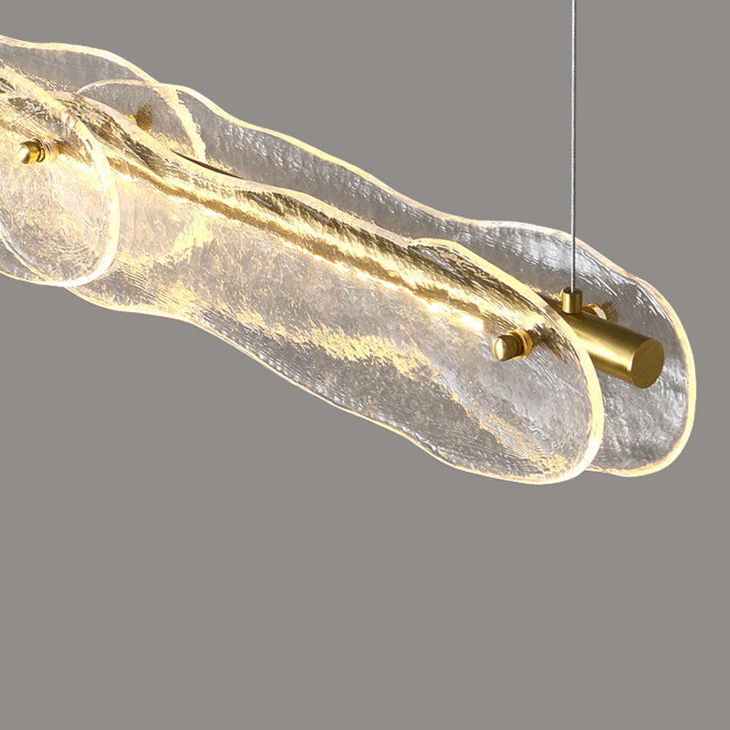 1-leichte Inselbeleuchtung minimaler Stil Linearer Formglasanhänger Beleuchtung