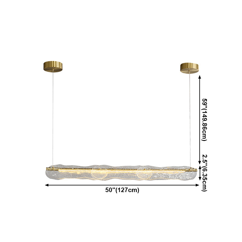 1-leichte Inselbeleuchtung minimaler Stil Linearer Formglasanhänger Beleuchtung