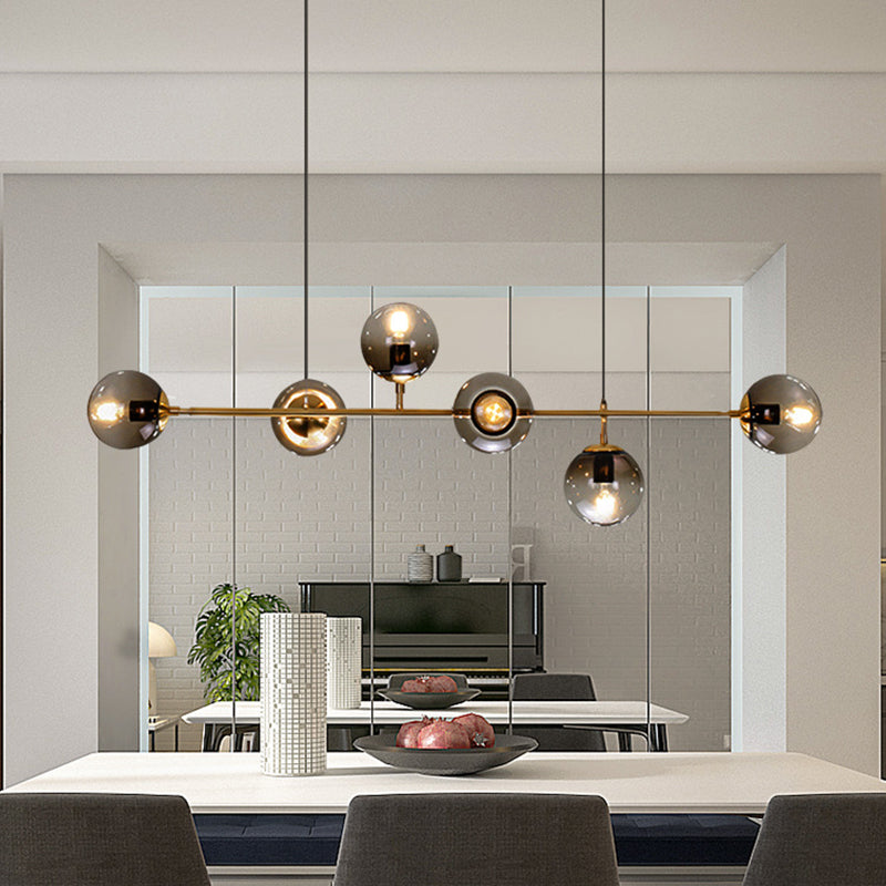Lámpara colgante de comedor moderno lámpara de lámpara de lámpara de vidrio redondo para comedor