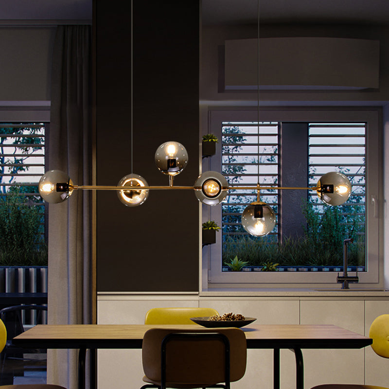 Lámpara colgante de comedor moderno lámpara de lámpara de lámpara de vidrio redondo para comedor