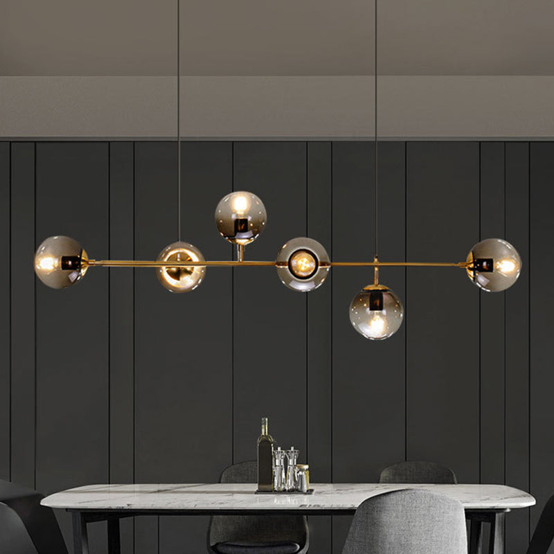 Lámpara colgante de comedor moderno lámpara de lámpara de lámpara de vidrio redondo para comedor