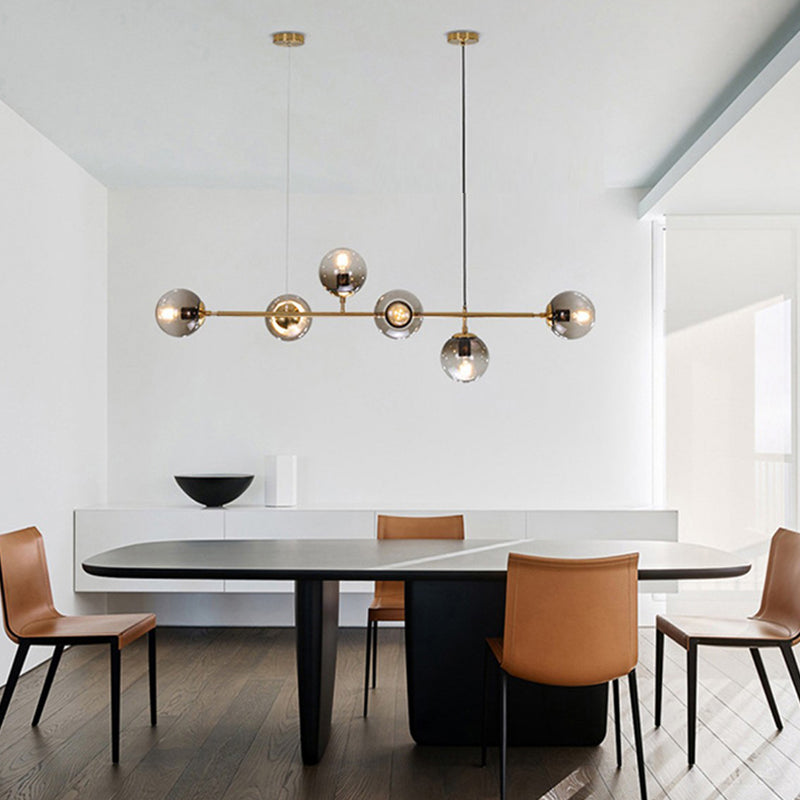 Lámpara colgante de comedor moderno lámpara de lámpara de lámpara de vidrio redondo para comedor