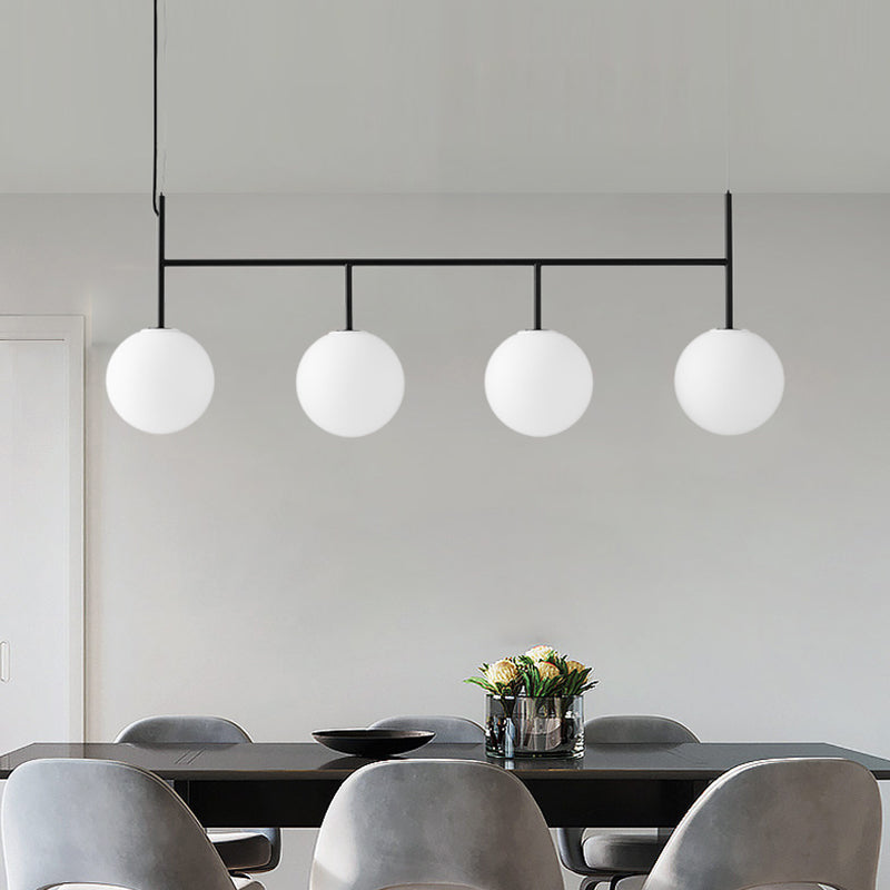 Moderne Esselinsel Leichte runde Glasschatten Hängende Leuchte für Esszimmer