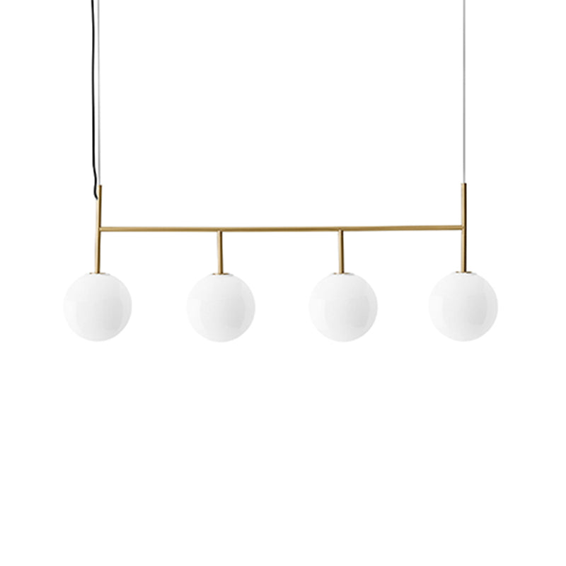 Moderne Esselinsel Leichte runde Glasschatten Hängende Leuchte für Esszimmer