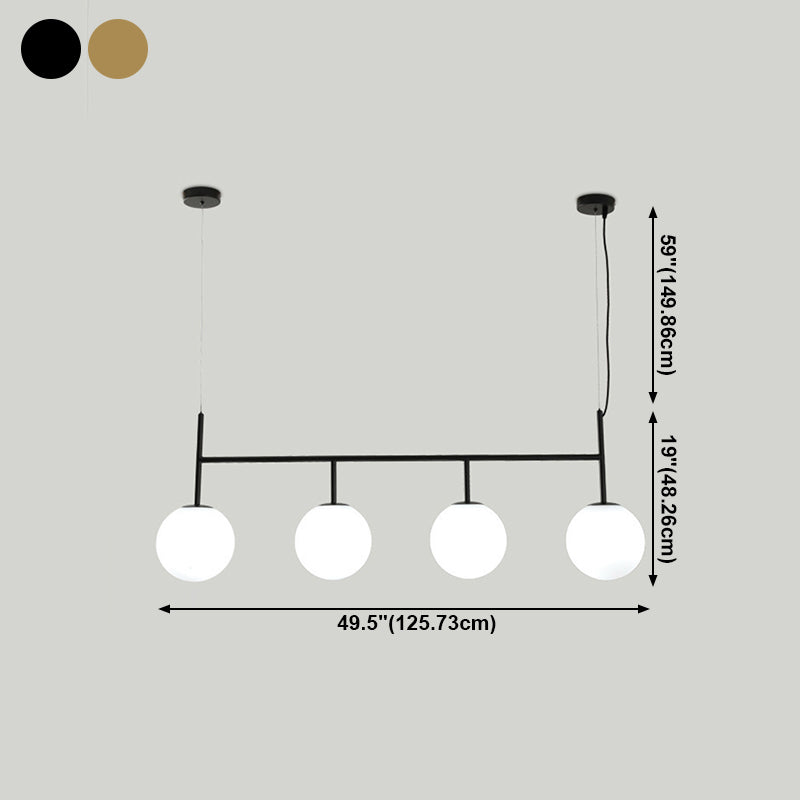 Moderne Esselinsel Leichte runde Glasschatten Hängende Leuchte für Esszimmer