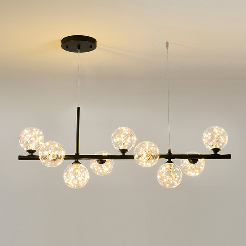 Comedor de la isla moderna nórdica Sombra de vidrio de lámpara colgante