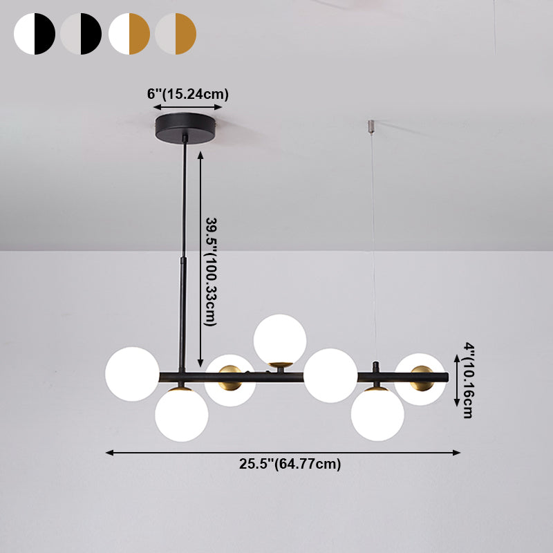 Comedor de la isla moderna nórdica Sombra de vidrio de lámpara colgante