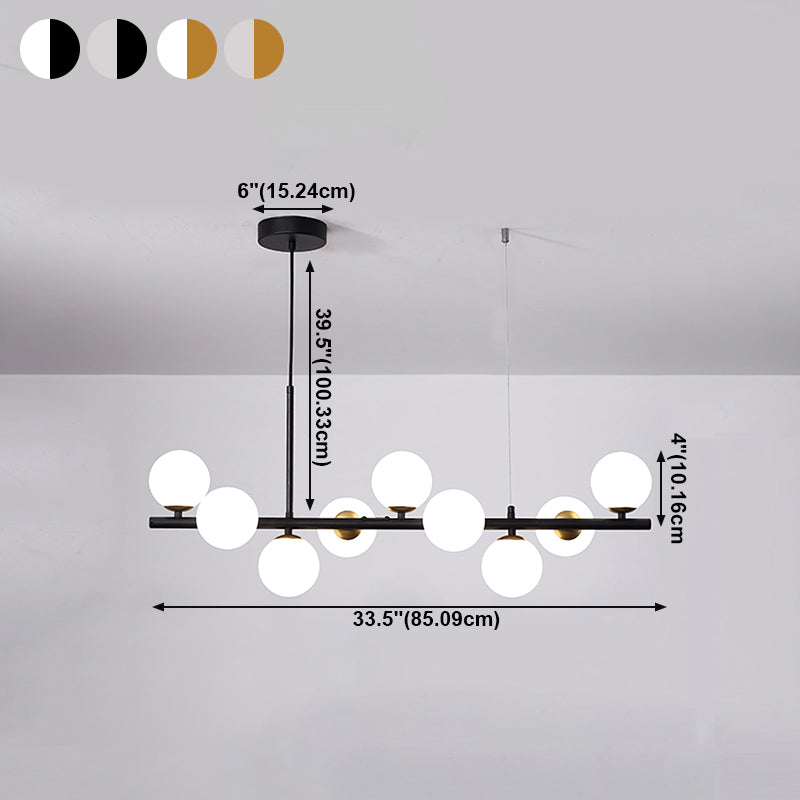 Comedor de la isla moderna nórdica Sombra de vidrio de lámpara colgante