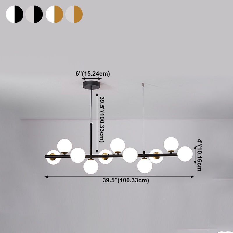 Comedor de la isla moderna nórdica Sombra de vidrio de lámpara colgante