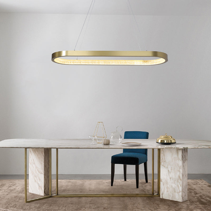 Comedor nórdico de la isla moderna del comedor ovalado LED colgante de luz colgante