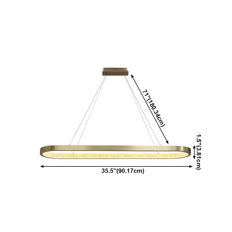 Comedor nórdico de la isla moderna del comedor ovalado LED colgante de luz colgante