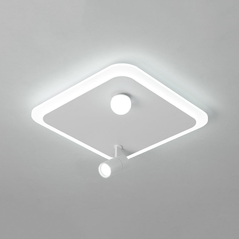 White Flush Mount Ceiling Light LED Ceiling Lamp Fixture with Spotlights for Bedroom