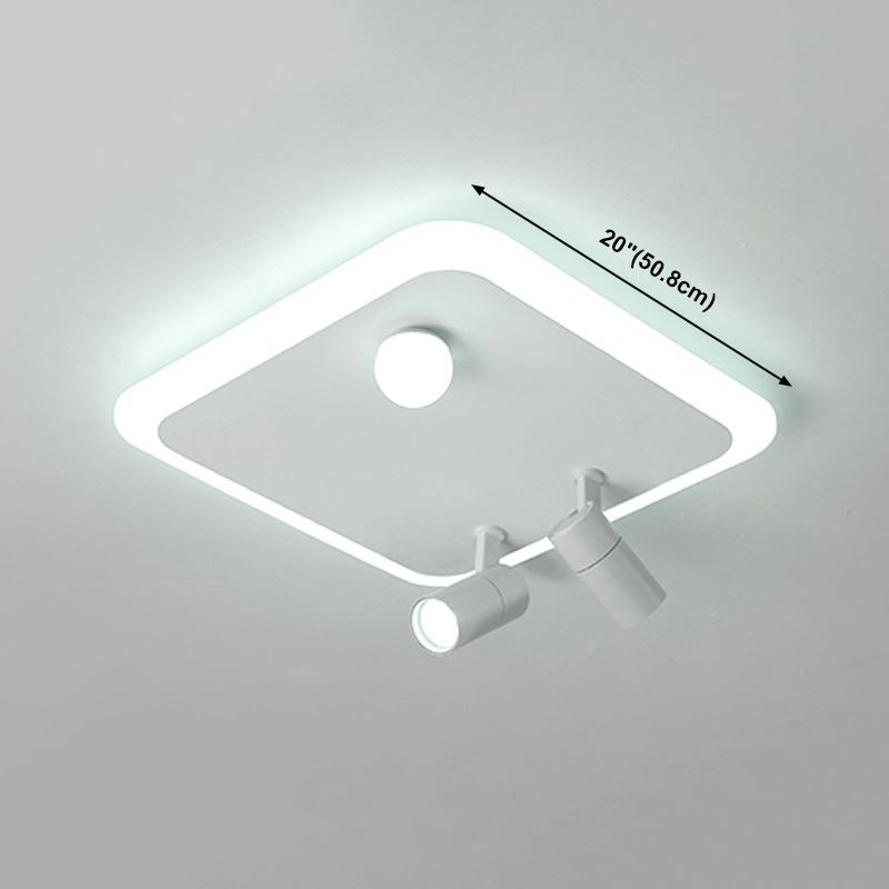 White Flush Mount Ceiling Light LED Ceiling Lamp Fixture with Spotlights for Bedroom