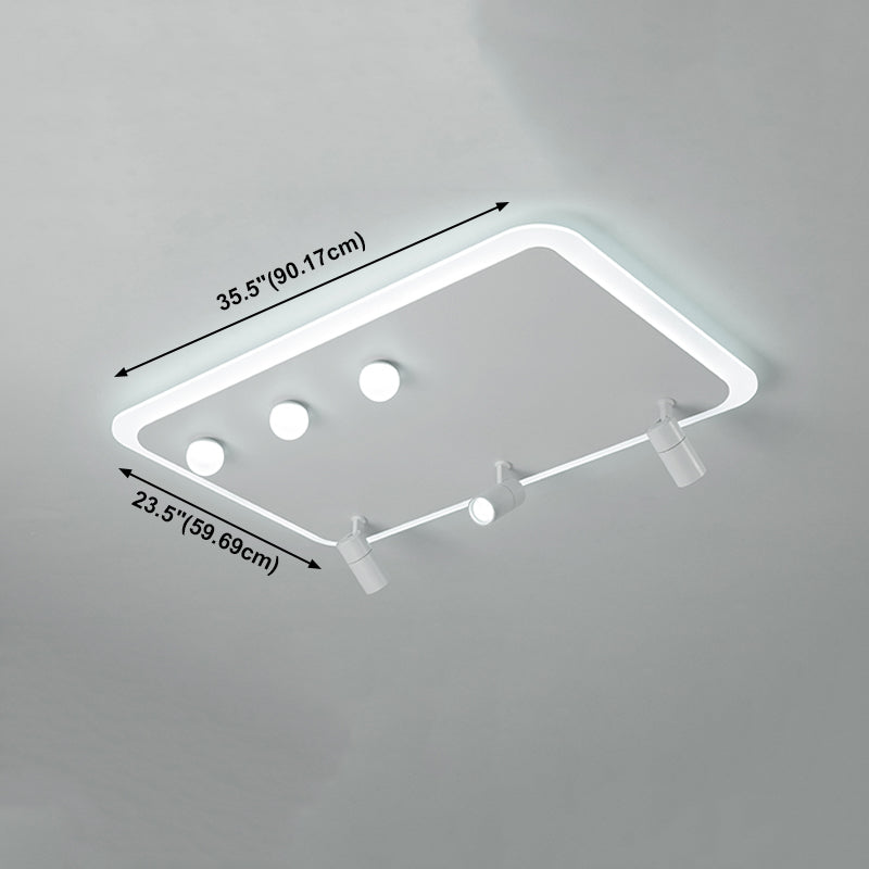 White Flush Mount Ceiling Light LED Ceiling Lamp Fixture with Spotlights for Bedroom
