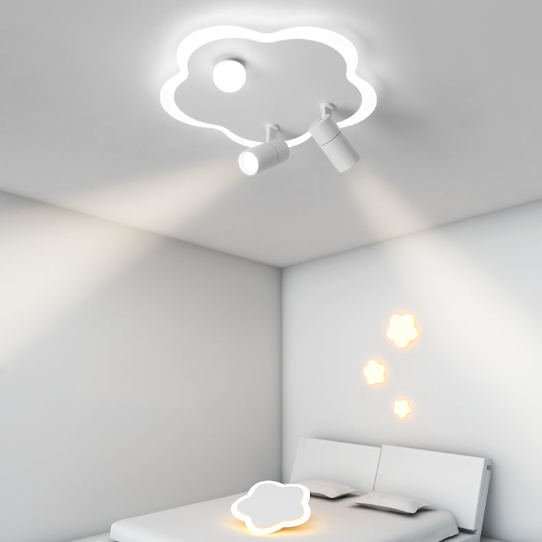 Lampada da soffitto bianca a forma di fiore Lampada da soffitto a LED con faretti