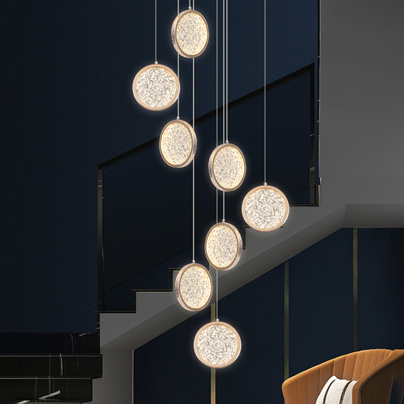 Pendentif multi-lumière rond en or