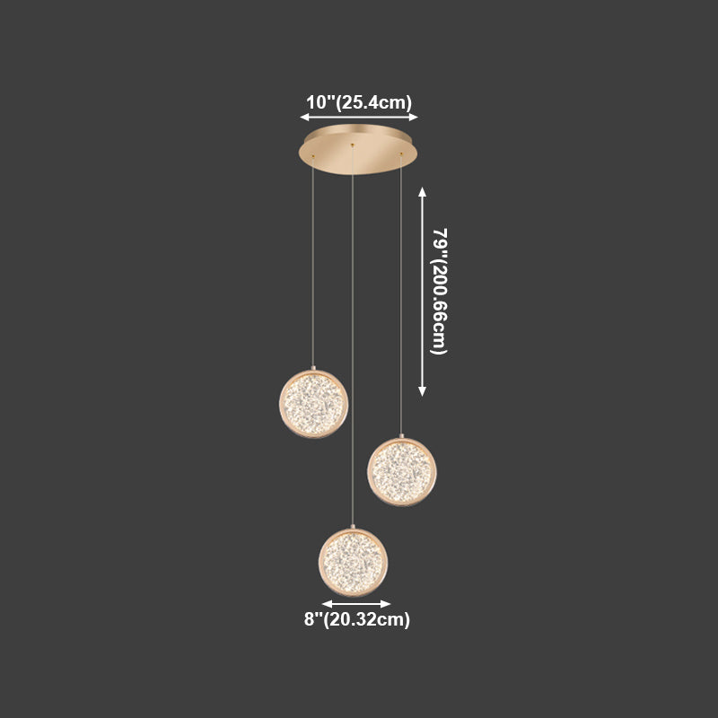 Pendentif multi-lumière rond en or