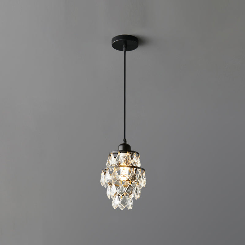 Petite lampe suspendue en cristal élégant