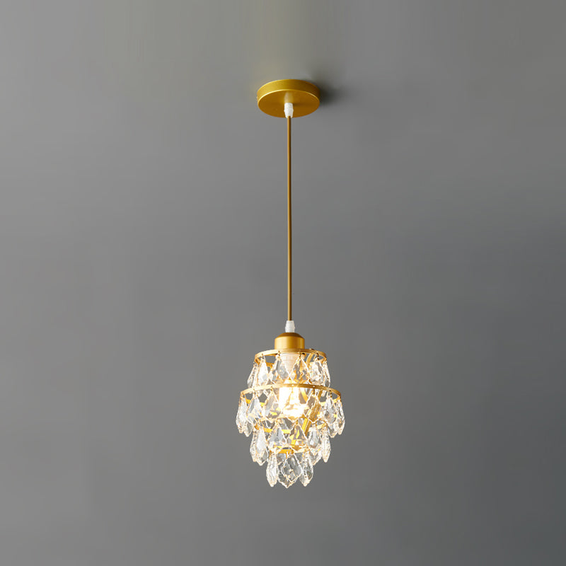 Petite lampe suspendue en cristal élégant