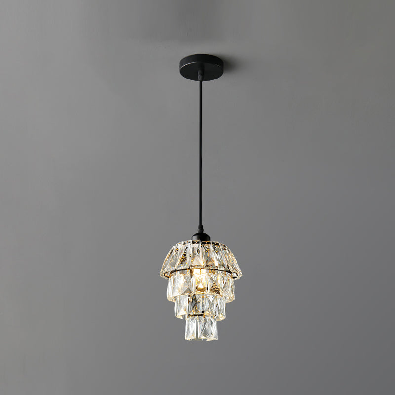 Petite lampe suspendue en cristal élégant