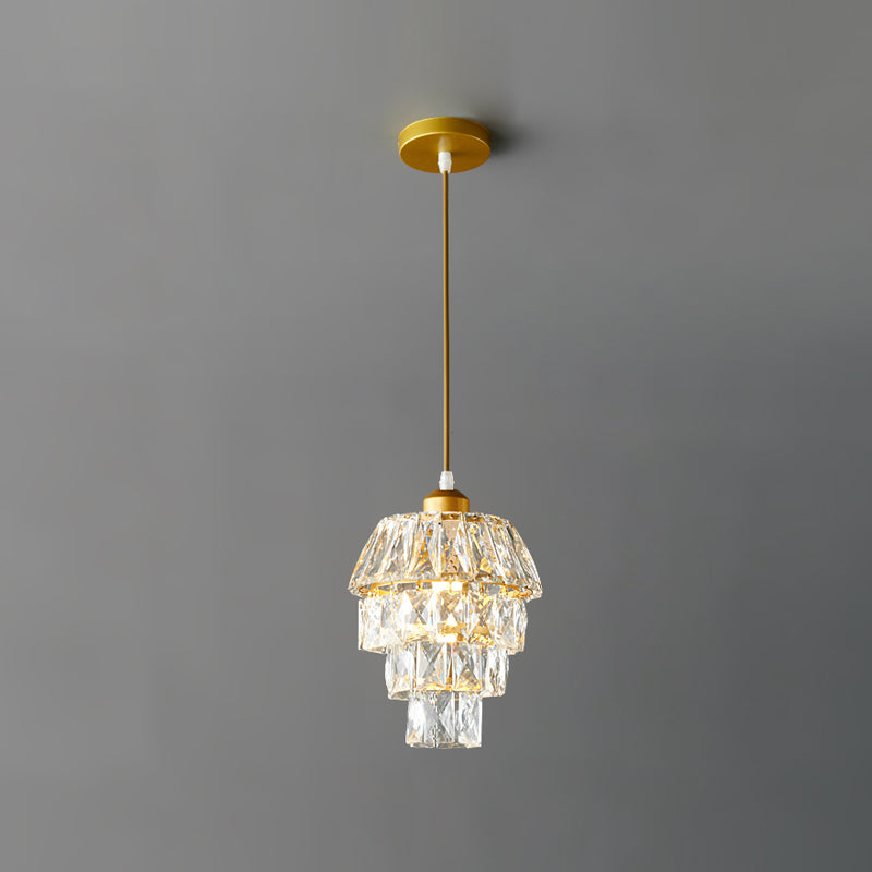 Petite lampe suspendue en cristal élégant