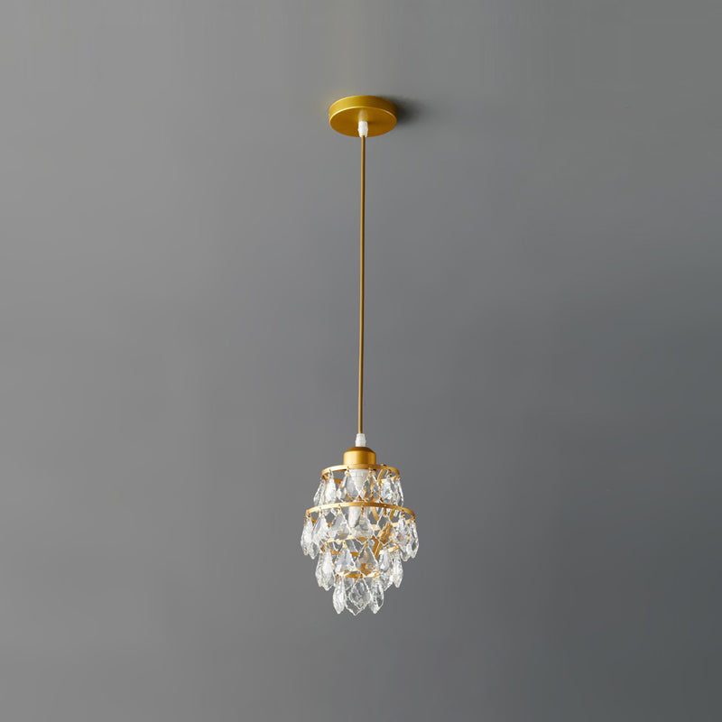 Petite lampe suspendue en cristal élégant