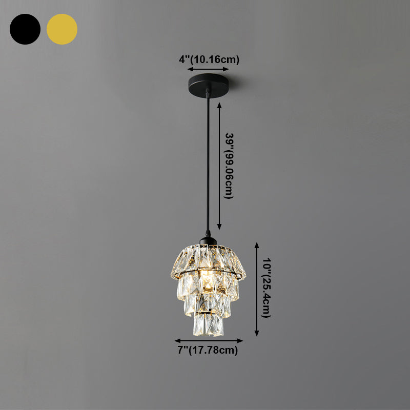 Petite lampe suspendue en cristal élégant