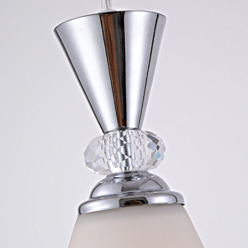 Modern Style Pendant Light Print Glass Shade Suspension Light for Dining Room