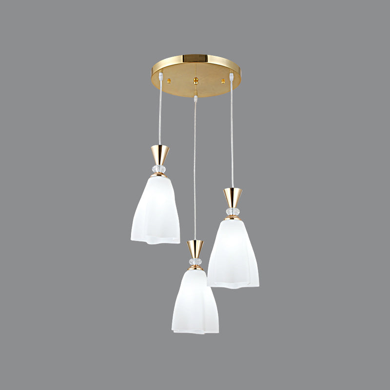 Bloemen diner hanglampverlichting minimalistisch wit glas hangende verlichtingsarmatuur