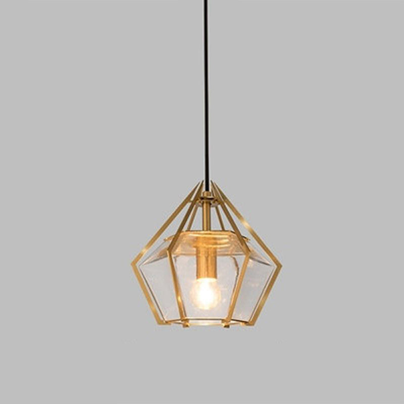 Pendoir en verre post-moderne Lumière de coucher de chevet à 1 lumière