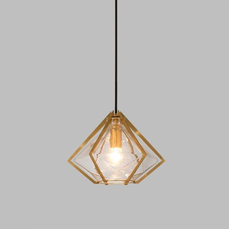 Pendoir en verre post-moderne Lumière de coucher de chevet à 1 lumière