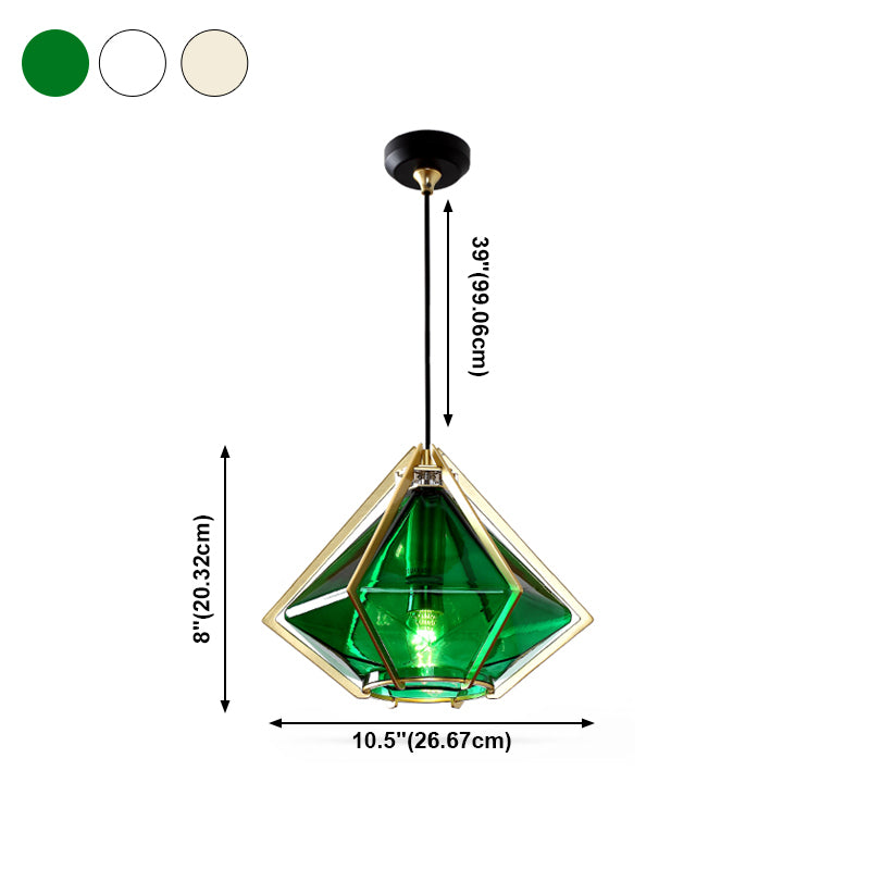Pendoir en verre post-moderne Lumière de coucher de chevet à 1 lumière