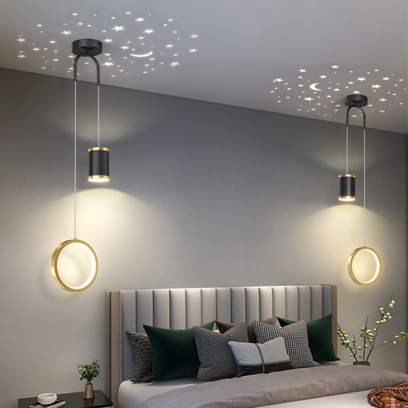 Géométrie Forme pendentielle Light Nordic Metal Devide LED Suspension LAMPE