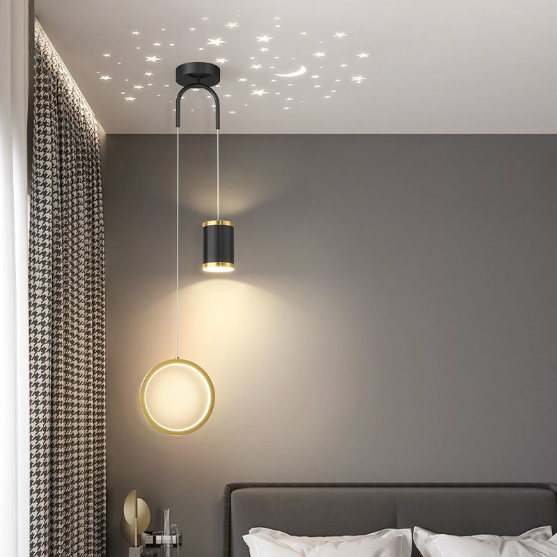 Géométrie Forme pendentielle Light Nordic Metal Devide LED Suspension LAMPE