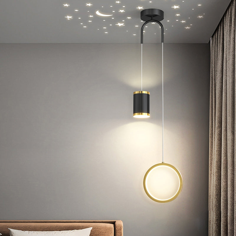 Géométrie Forme pendentielle Light Nordic Metal Devide LED Suspension LAMPE
