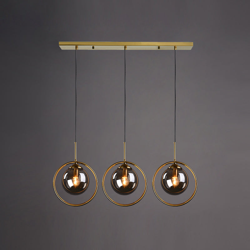 Luminaires suspendus en métal Globe lampe de suspension nordique avec nuance en verre
