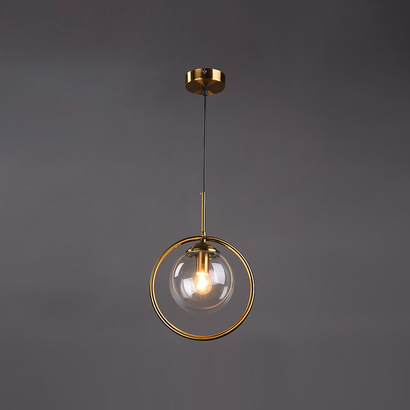 Luminaires suspendus en métal Globe lampe de suspension nordique avec nuance en verre