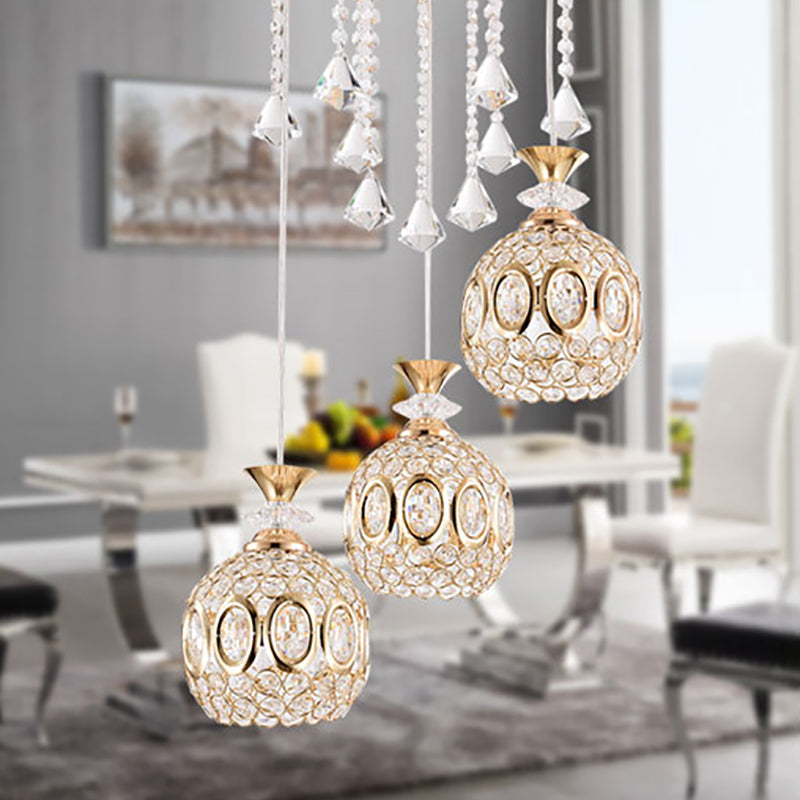 Globe hanglamp lamp armatuur moderne kristallen multi -light hangende lamp voor eetkamer