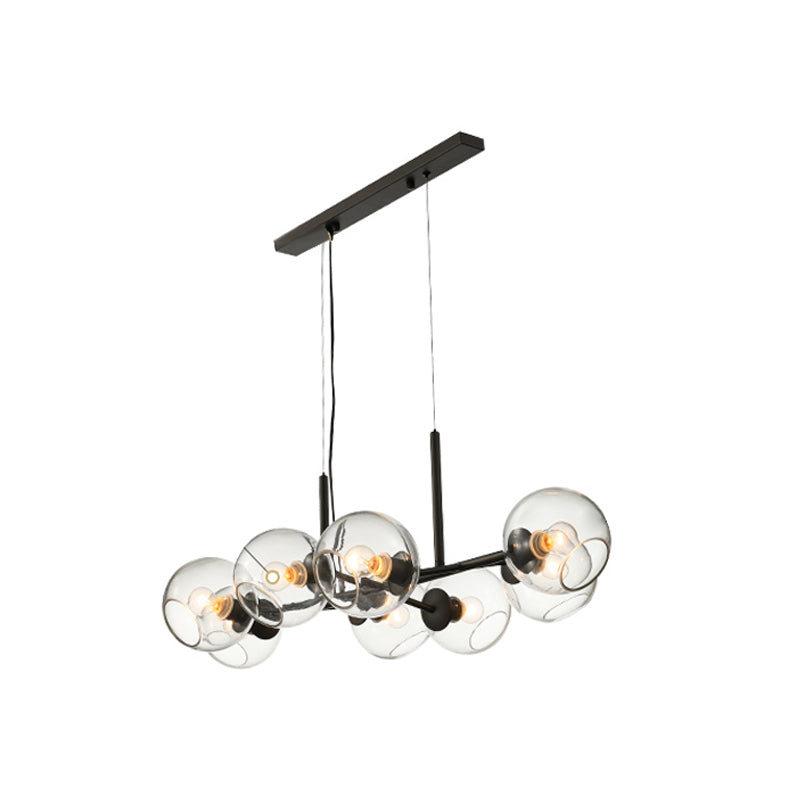 Lámpara de araña de comedor moderno nórdico techo de techo de techo de vidrio simple para cocina