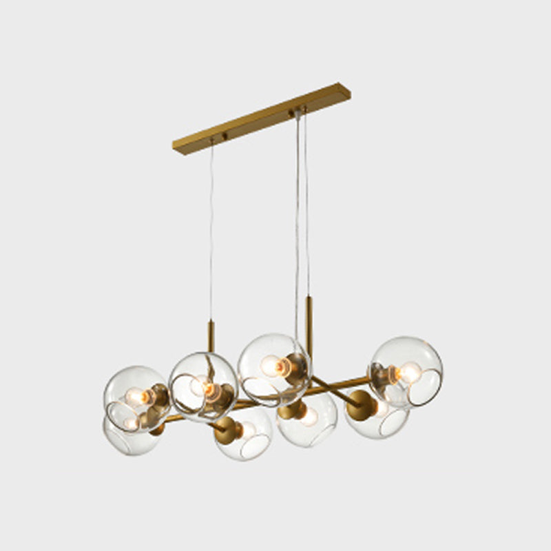 Lámpara de araña de comedor moderno nórdico techo de techo de techo de vidrio simple para cocina