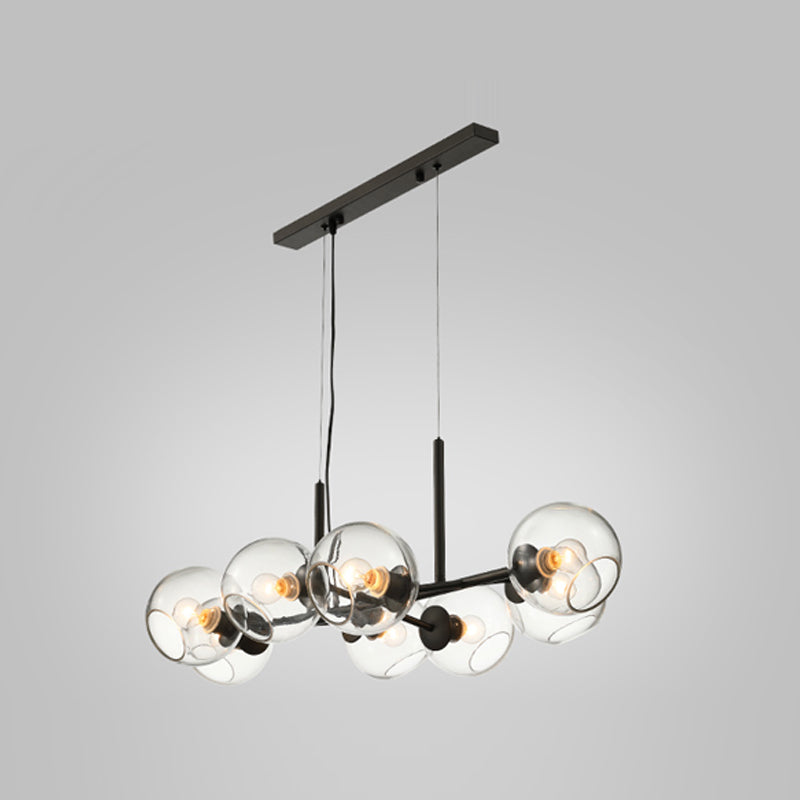 Lámpara de araña de comedor moderno nórdico techo de techo de techo de vidrio simple para cocina