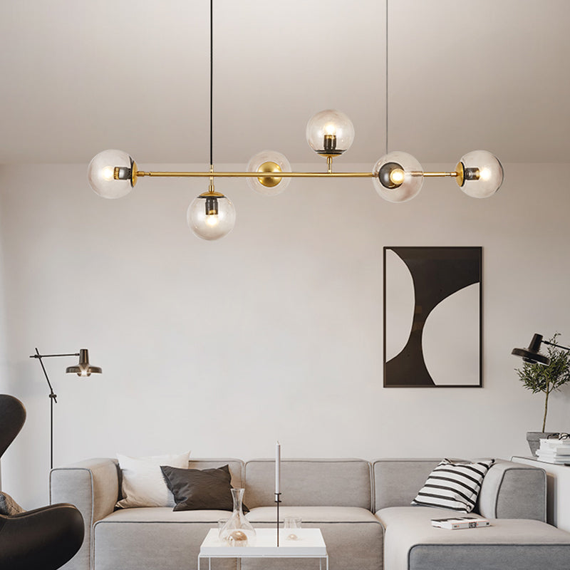 Nordic Dining Chandelier Lamp Dining Room Modern Glass Shade Ceiling Hanging Lamp Fixture