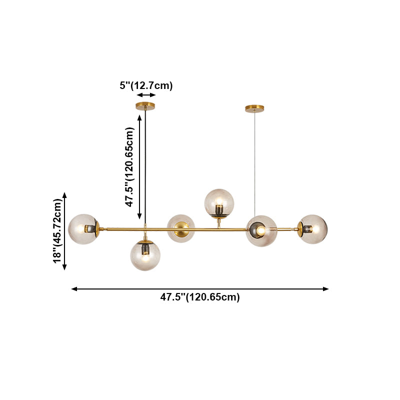 Nordic Dining Chandelier Lamp Dining Room Modern Glass Shade Ceiling Hanging Lamp Fixture