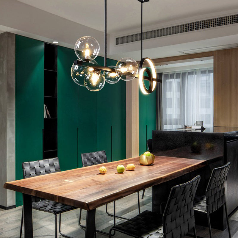 Lámpara de araña de comedor nórdico comedor moderno tono de vidrio lámpara colgante