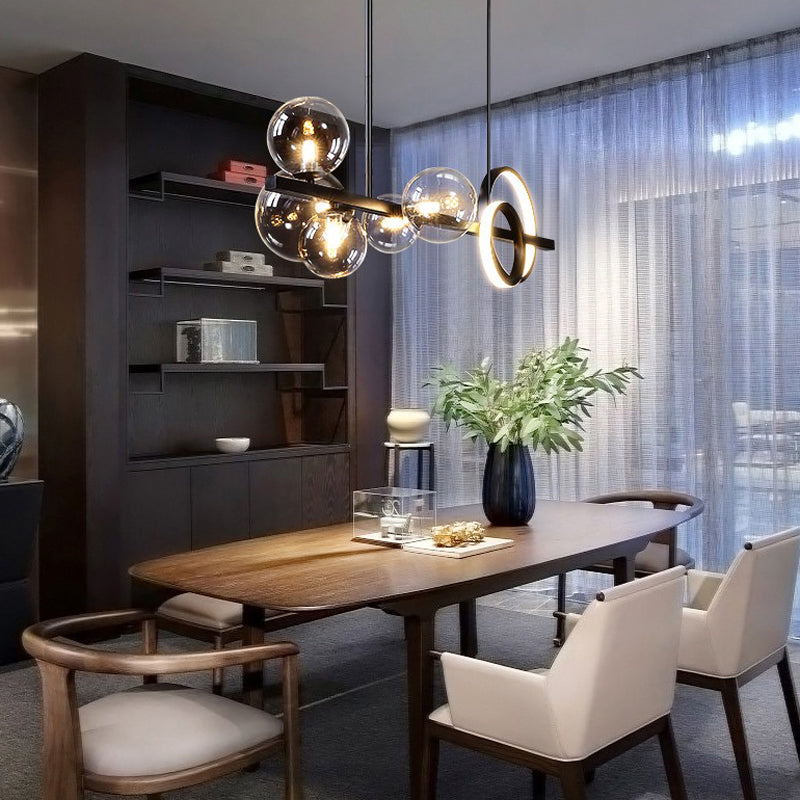 Lámpara de araña de comedor nórdico comedor moderno tono de vidrio lámpara colgante